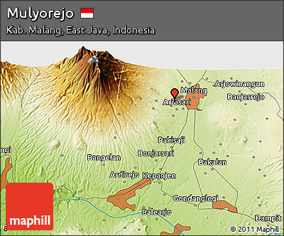 Physical 3D Map of Mulyorejo