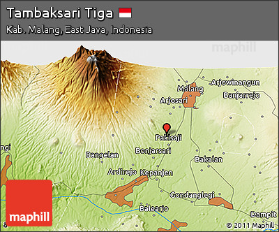 Physical 3D Map of Tambaksari Tiga