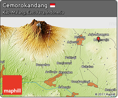 Physical 3D Map of Cemorokandang