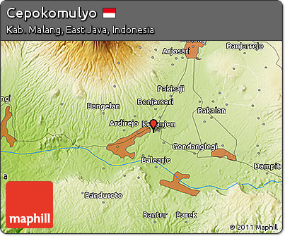 Physical 3D Map of Cepokomulyo