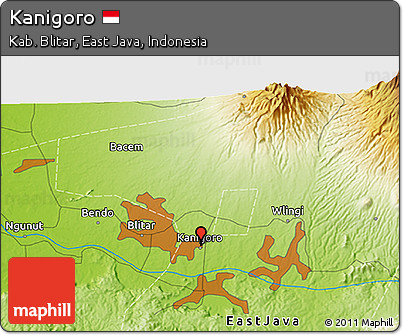 Physical 3D Map of Kanigoro