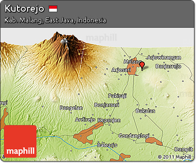 Physical 3D Map of Kutorejo