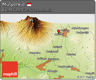 Physical 3D Map of Mulyorejo