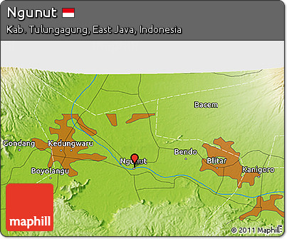 Physical 3D Map of Ngunut