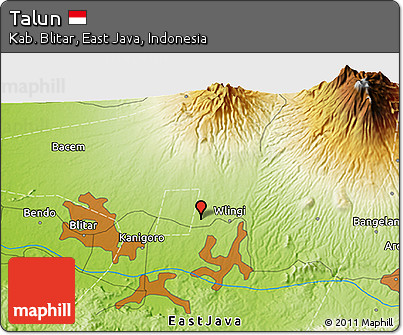Physical 3D Map of Talun