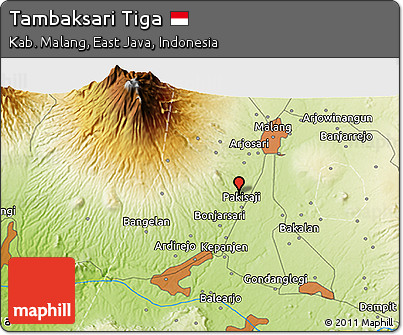 Physical 3D Map of Tambaksari Tiga
