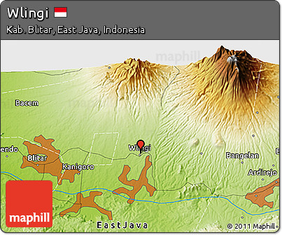 Physical 3D Map of Wlingi