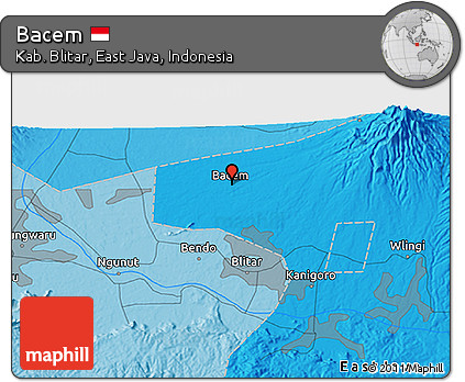 Political 3D Map of Bacem