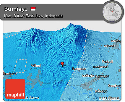 Political 3D Map of Bumiayu