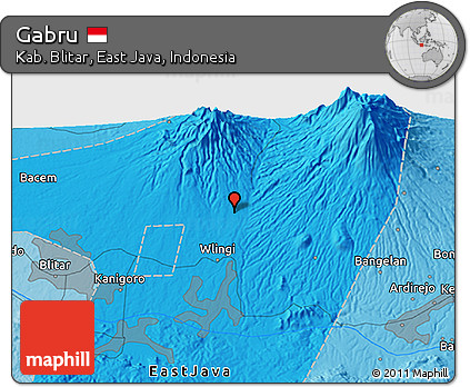 Political 3D Map of Gabru