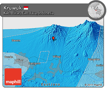 Political 3D Map of Kruwuk