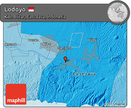 Political 3D Map of Lodoyo
