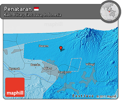 Political 3D Map of Penataran