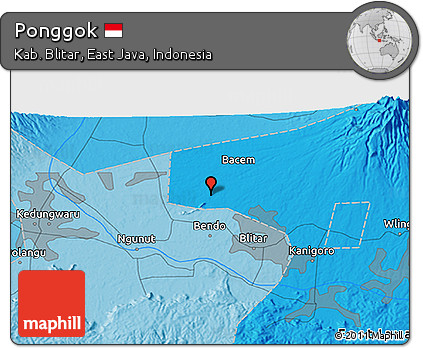 Political 3D Map of Ponggok