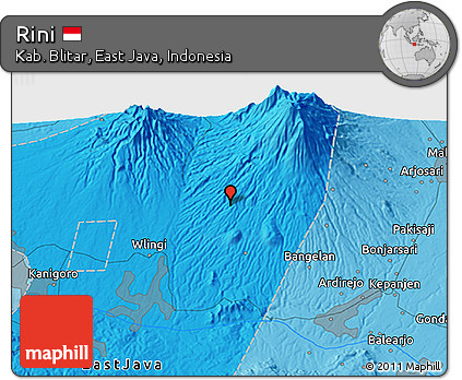 Political 3D Map of Rini