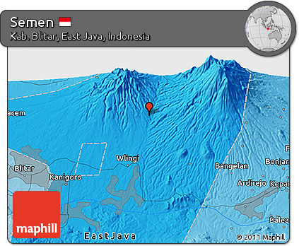 Political 3D Map of Semen