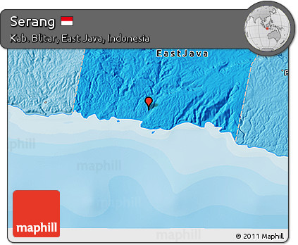 Political 3D Map of Serang