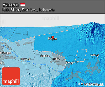 Political 3D Map of Bacem