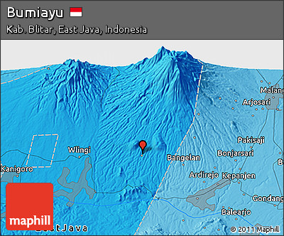 Political 3D Map of Bumiayu