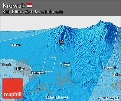Political 3D Map of Kruwuk