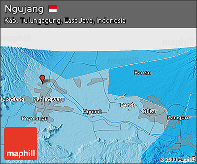 Political 3D Map of Ngujang