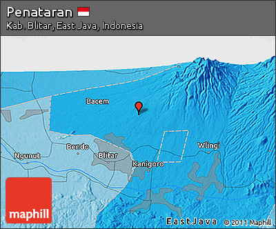 Political 3D Map of Penataran