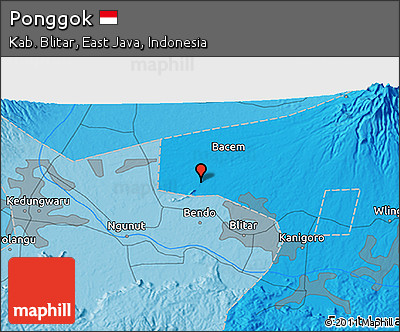 Political 3D Map of Ponggok