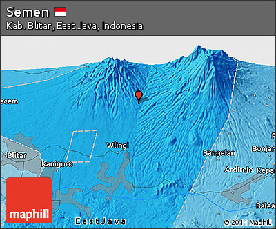 Political 3D Map of Semen