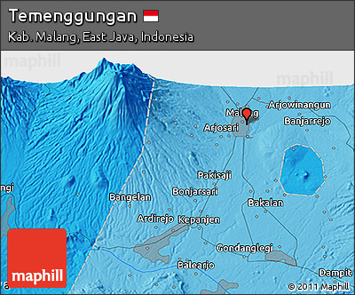 Political 3D Map of Temenggungan