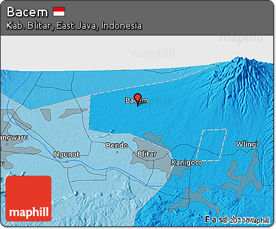 Political 3D Map of Bacem