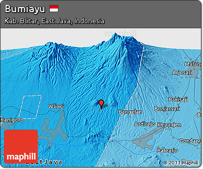 Political 3D Map of Bumiayu
