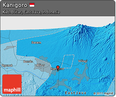 Political 3D Map of Kanigoro
