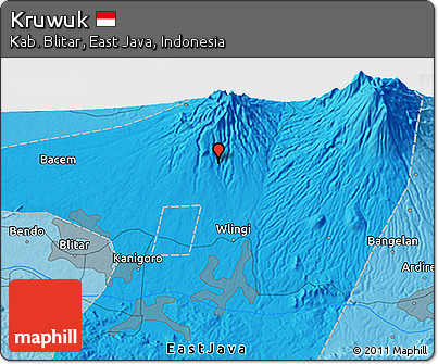Political 3D Map of Kruwuk