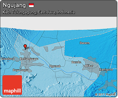 Political 3D Map of Ngujang