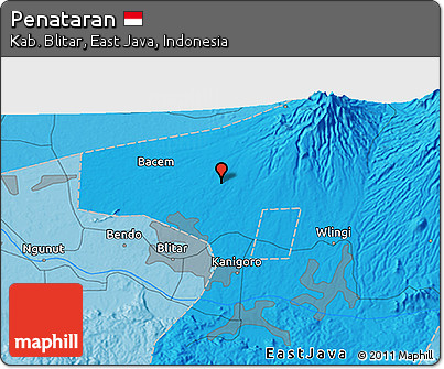 Political 3D Map of Penataran