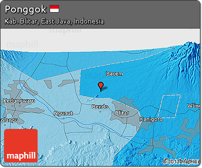 Political 3D Map of Ponggok
