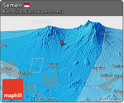 Political 3D Map of Semen