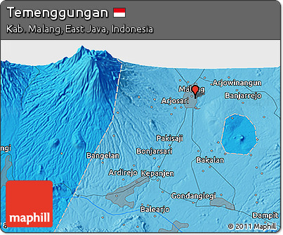 Political 3D Map of Temenggungan