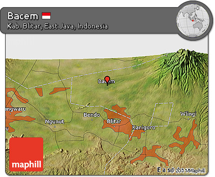 Satellite 3D Map of Bacem