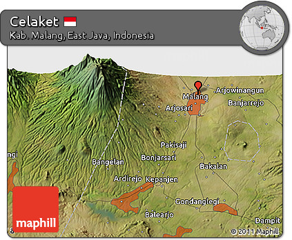 Satellite 3D Map of Celaket