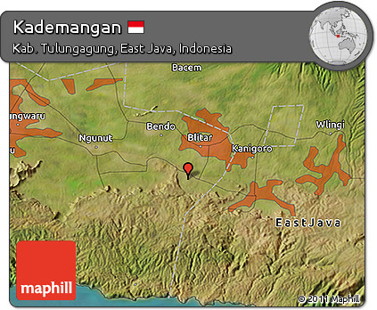 Satellite 3D Map of Kademangan