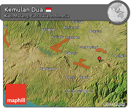 Satellite 3D Map of Kemulan Dua