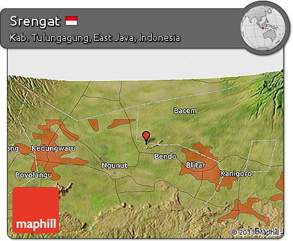 Satellite 3D Map of Srengat