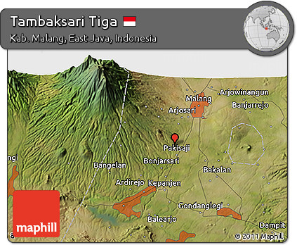 Satellite 3D Map of Tambaksari Tiga