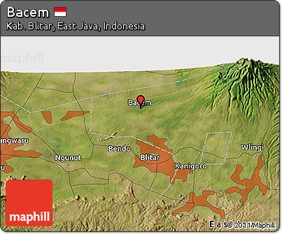 Satellite 3D Map of Bacem