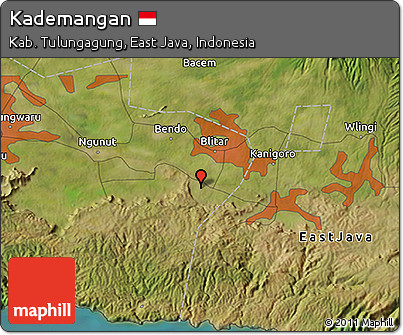 Satellite 3D Map of Kademangan