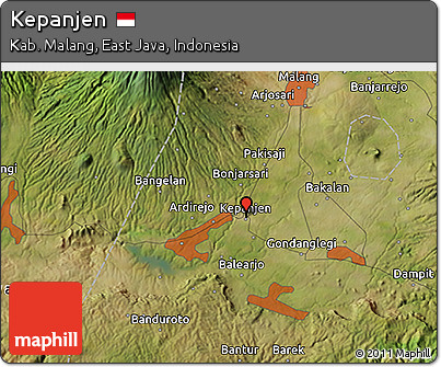 Satellite 3D Map of Kepanjen