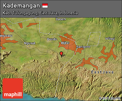 Satellite 3D Map of Kademangan