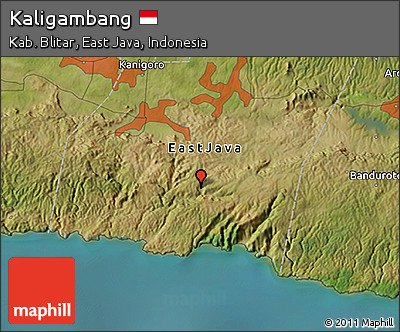 Satellite 3D Map of Kaligambang