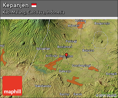 Satellite 3D Map of Kepanjen